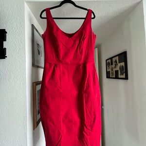 Tatyana Vibrant Red Midi Dress